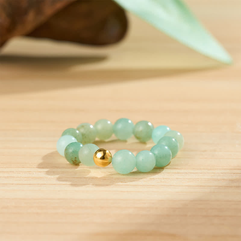 Buddha Stones アマゾナイト、ピクチャージャスパー、インディアンアゲートのリラックスリング3個セット - image 1
