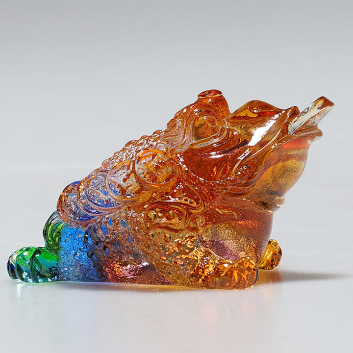 風水カエル手作りLiuliクリスタルアートピース富ホームオフィス装飾 - image 2