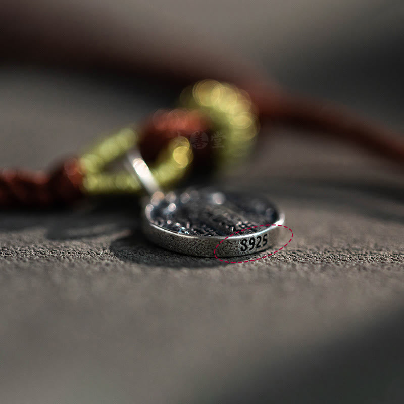 Buddha Stonesハンドメイド 925 スターリングシルバー 五行神 富と幸運の守護 紐編みブレスレット - image 8