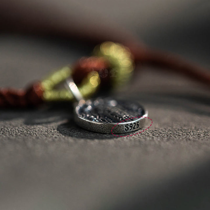 Buddha Stonesハンドメイド 925 スターリングシルバー 五行神 富と幸運の守護 紐編みブレスレット - image 8