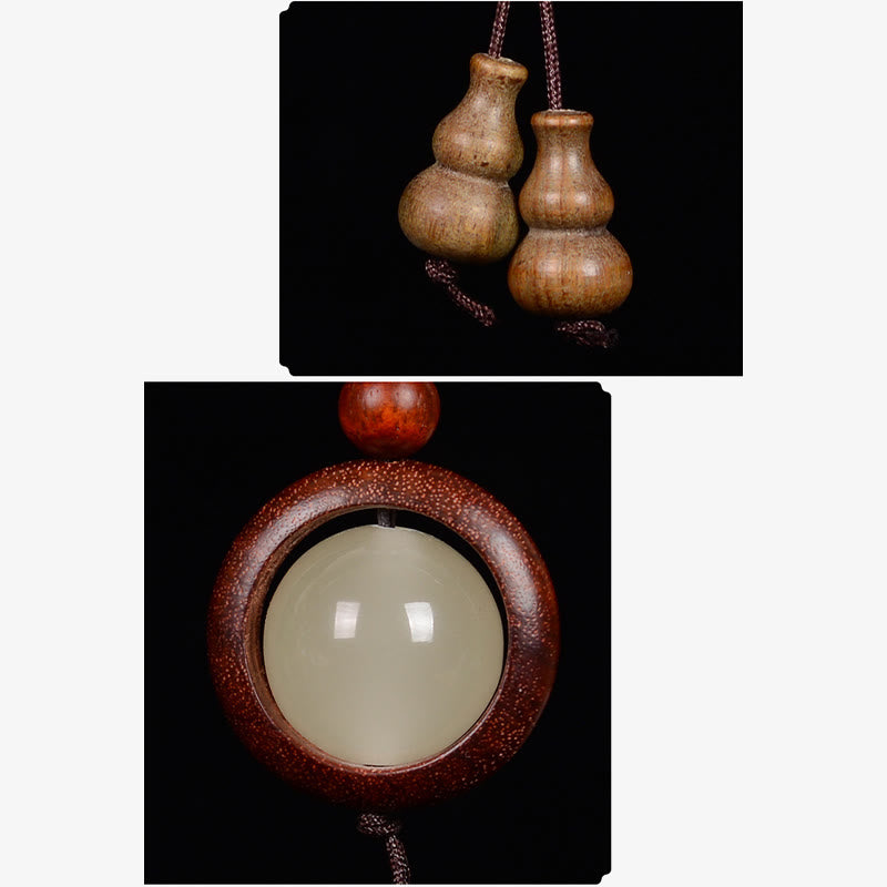 Buddha Stones、紫檀、黒檀、緑檀、光る幸運のビーズ、ひょうたん、平和のキーチェーン