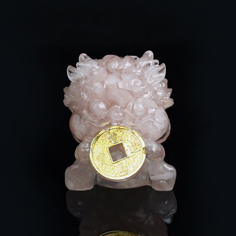 Buddha Stones手作り かわいい 貔貅 金貨 クリスタル 風水 エネルギー 富 幸運 家の装飾