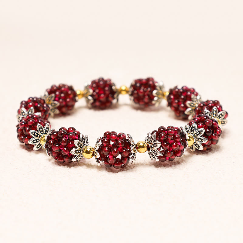 天然ガーネット ヒーリング パワーストーン ブレスレット 幸運 開運 守護 | Buddha Stones - image 4