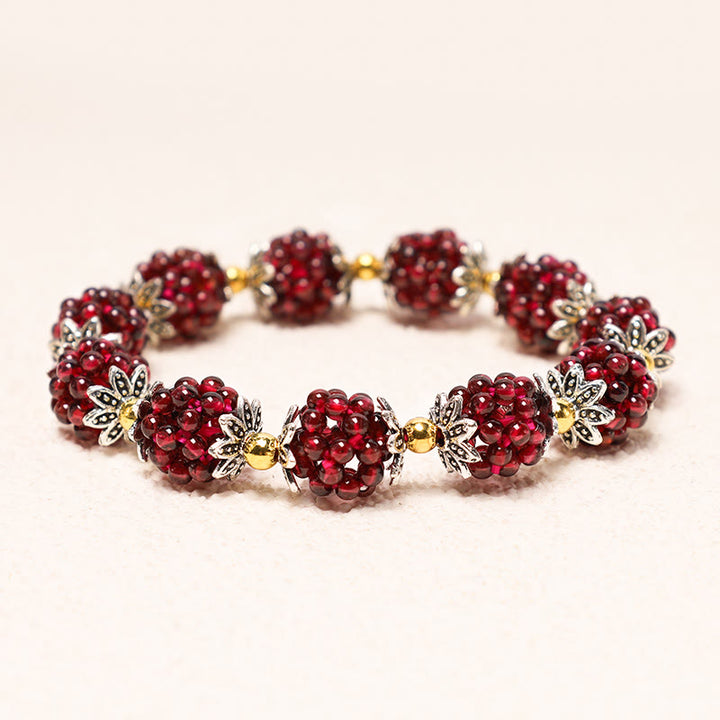 天然ガーネット ヒーリング パワーストーン ブレスレット 幸運 開運 守護 | Buddha Stones - image 4