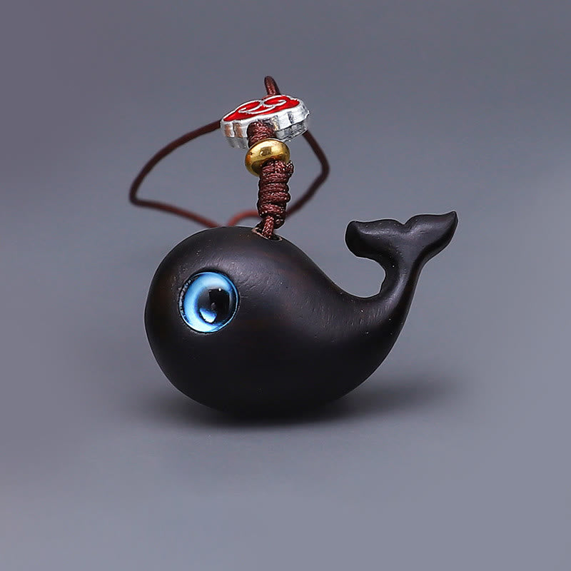 Buddha Stones緑 白檀 ミニ かわいい 動物 ウサギ 猫 鹿 クジラ 繁栄 携帯電話 吊り下げ 飾り - レッドサンダルウッドスモールホエール - image 10