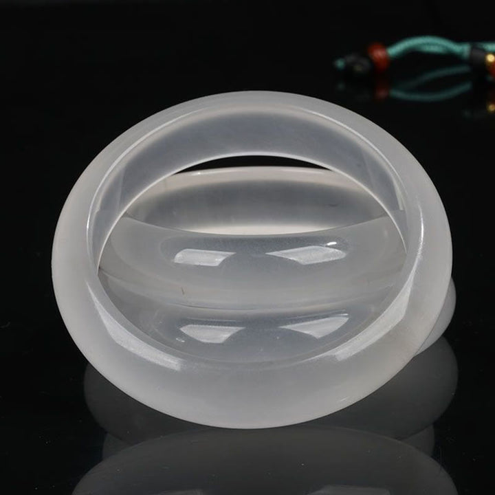 Buddha Stones天然 半透明 ゴールデン シルク 翡翠 富と幸運ブレスレットバングル - image 4