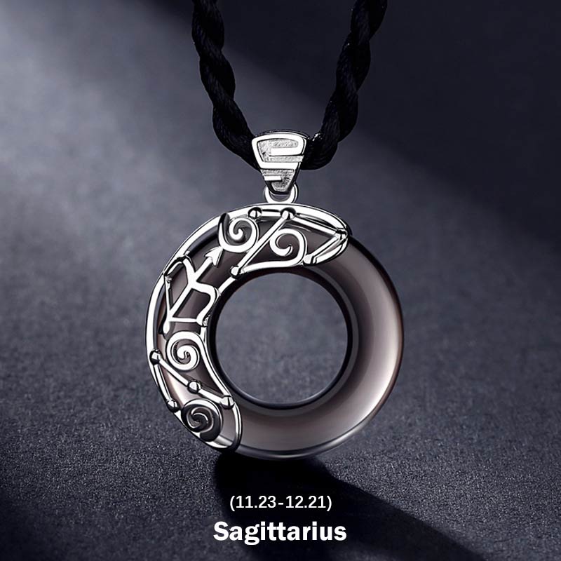Buddha Stones12星座 アイスオブシディアン 祝福 ラウンドペンダントネックレス - 射手座 - ロープ - image 17