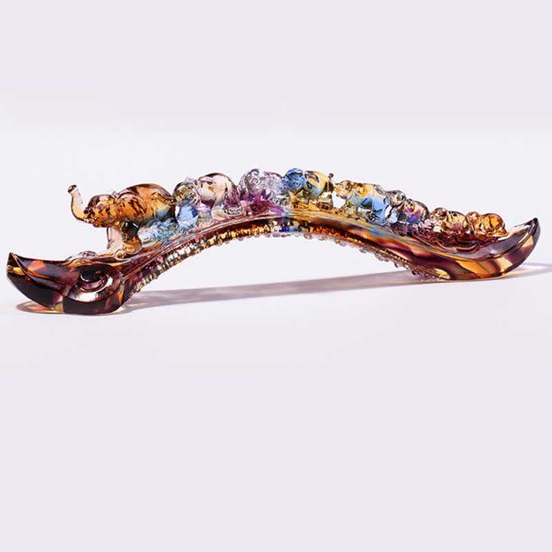 手作りのLiuliクリスタルRuyi象のアートピース、クリスタルベース付きホームデコレーション - image 9