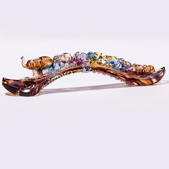 手作りのLiuliクリスタルRuyi象のアートピース、クリスタルベース付きホームデコレーション - image 9