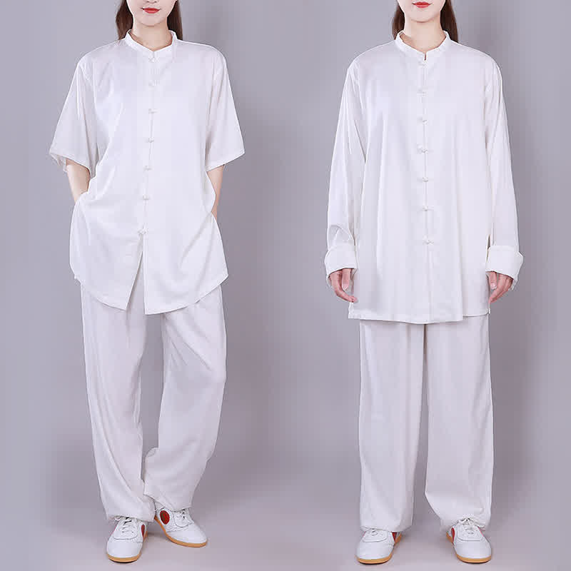 Buddha Stones太極拳 気功 瞑想 祈り スピリチュアル 禅 練習 ユニセックス コットン リネン 服 セット - image 1