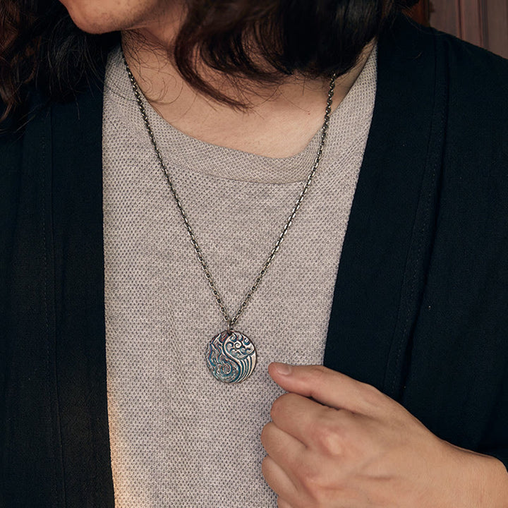 Buddha Stones990 スターリングシルバー 陰陽 水と火のバランスネックレスペンダント - image 9