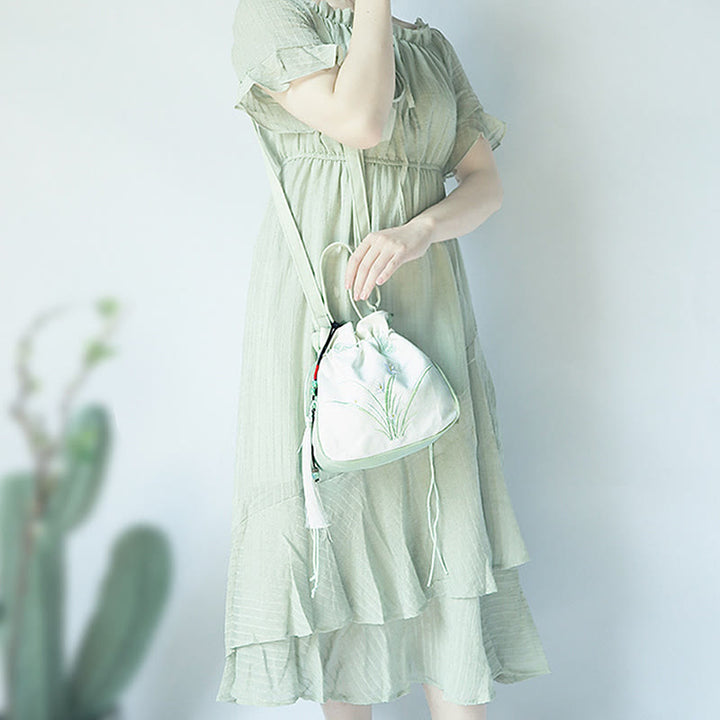 Buddha Stonesハンドメイド刺繍花キャンバストートショルダーバッグハンドバッグ - image 3