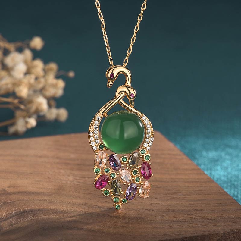Buddha Stonesシアン翡翠 成功のネックレスチェーンペンダント
