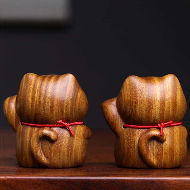 Buddha Stones緑 白檀 小型 かわいい 招き猫 平和 飾り - image 6