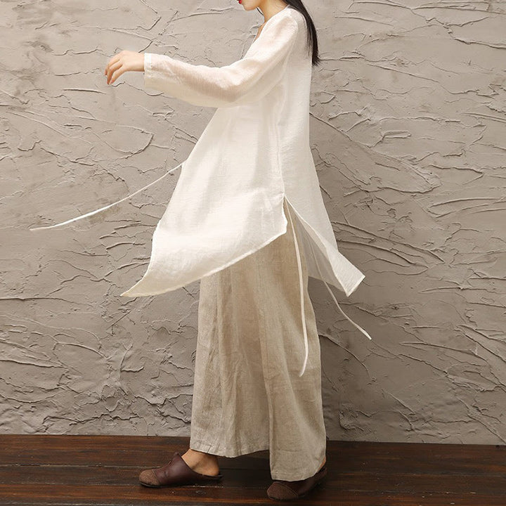 Buddha Stonesシンプル ホワイト ベージュ 柄 瞑想 スピリチュアル 禅 練習 ヨガ 服 レディース