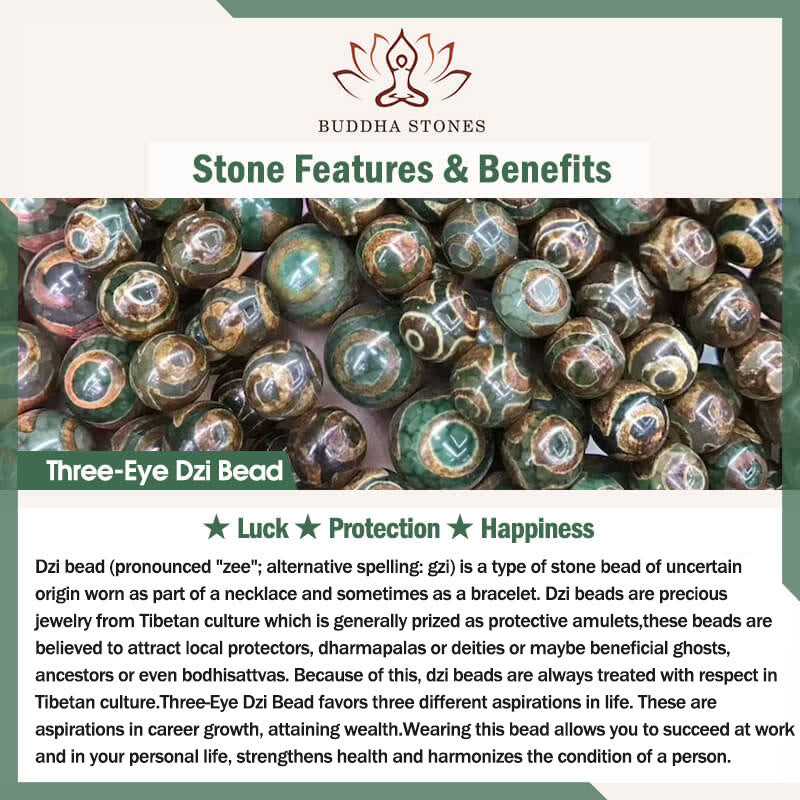 Buddha Stonesチベット九眼珠三眼珠琉璃ガラス玉富のブレスレット