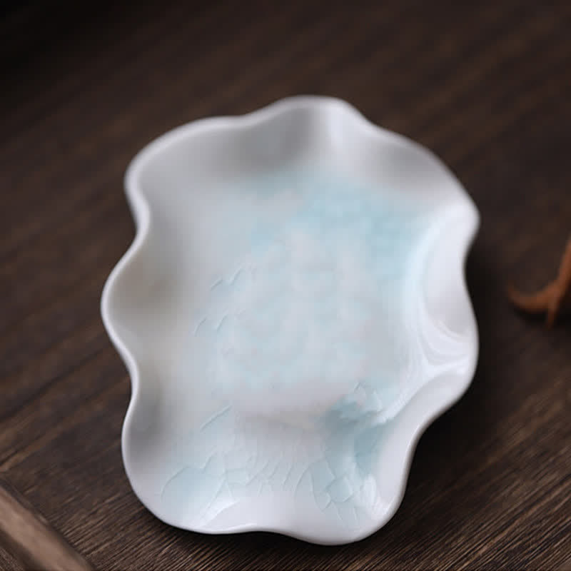 瞑想する陶器の小さなカエルの像の装飾 - ロータストレイのみ - image 9