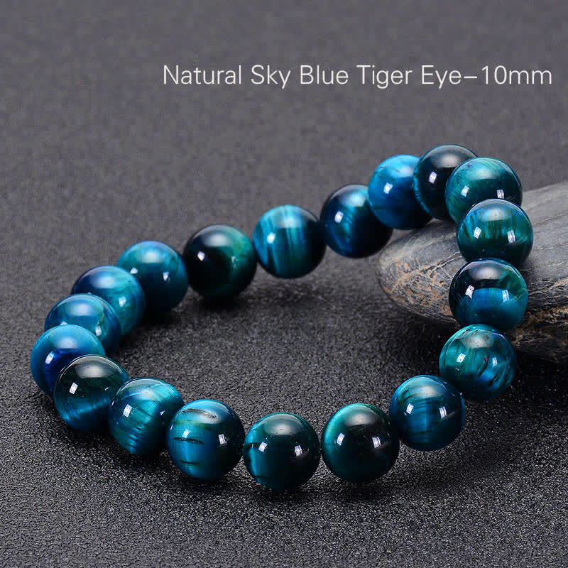 Buddha Stonesブルータイガーアイ守護ブレスレット - 0.39インチ（10mm） - image 8