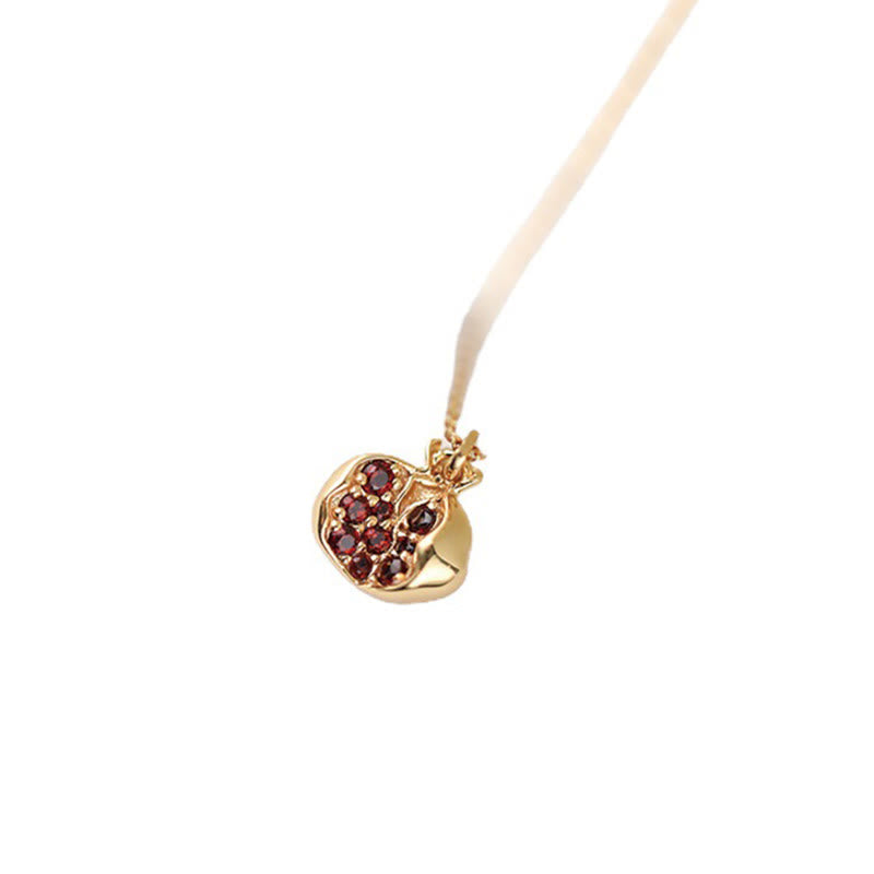Buddha Stones 925スターリングシルバー 18Kゴールドメッキ ザクロガーネットクリスタル パッションチャームネックレスペンダント - image 6