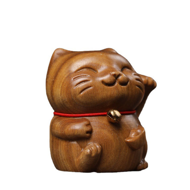 Buddha Stones緑 白檀 小型 かわいい 招き猫 平和 飾り - image 17