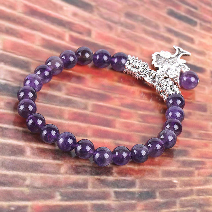 Buddha Stones天然石 生命の樹 ラッキーチャーム ストレッチブレスレット