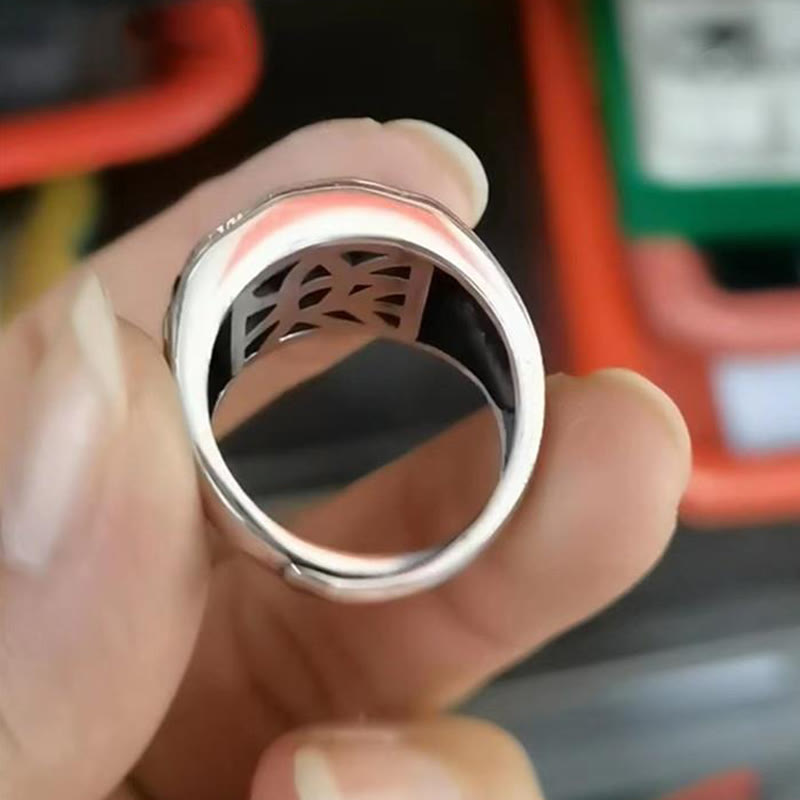 Buddha Stones925 スターリングシルバー サンスクリットデザイン 彫刻入り 保護 調節可能 リング - image 20