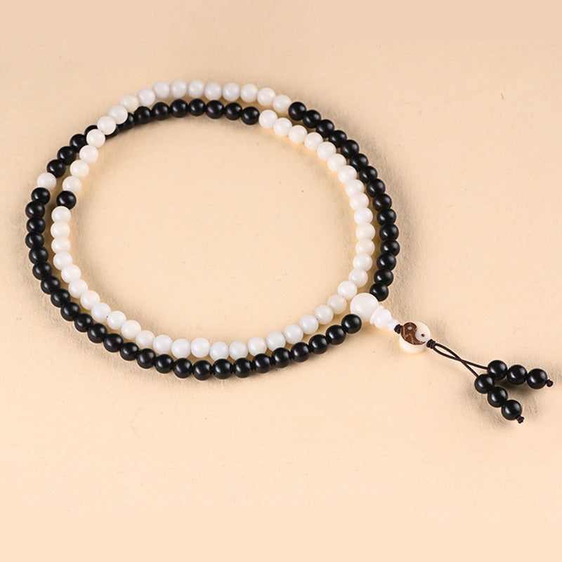Buddha Stones黒檀YinYang守護 ネックレスMala