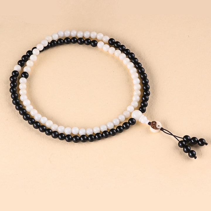 Buddha Stones黒檀YinYang守護 ネックレスMala