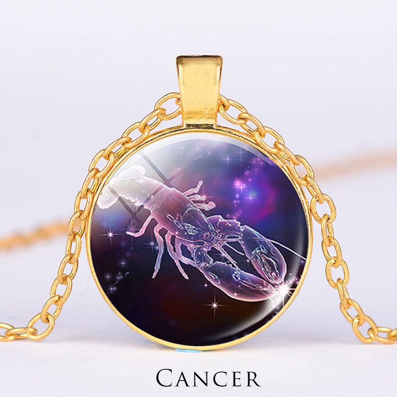 12星座の月と星空の守護の祝福ネックレスペンダント