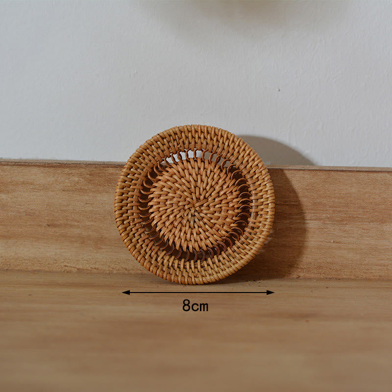 陶器の花柄ラタンカップマットティーカップコースター