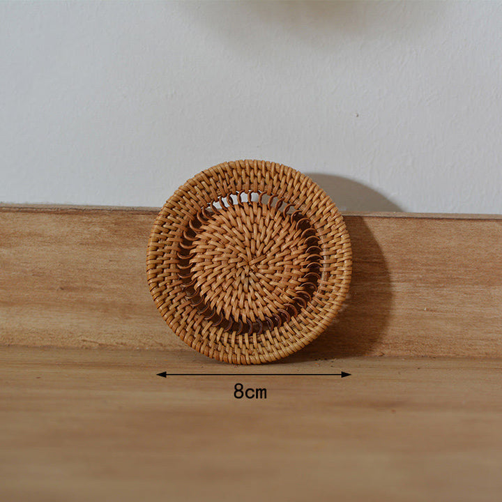 陶器の花柄ラタンカップマットティーカップコースター