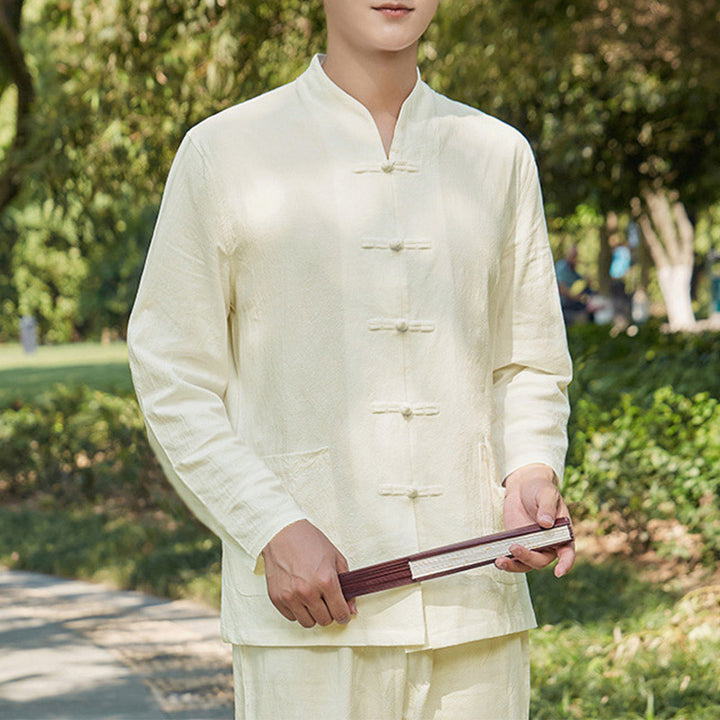 Buddha Stonesスピリチュアル 禅 ヨガ 瞑想 祈り 服 メンズセット - ベージュ - US/UK/AU48、 EU58 (6XL) - image 7