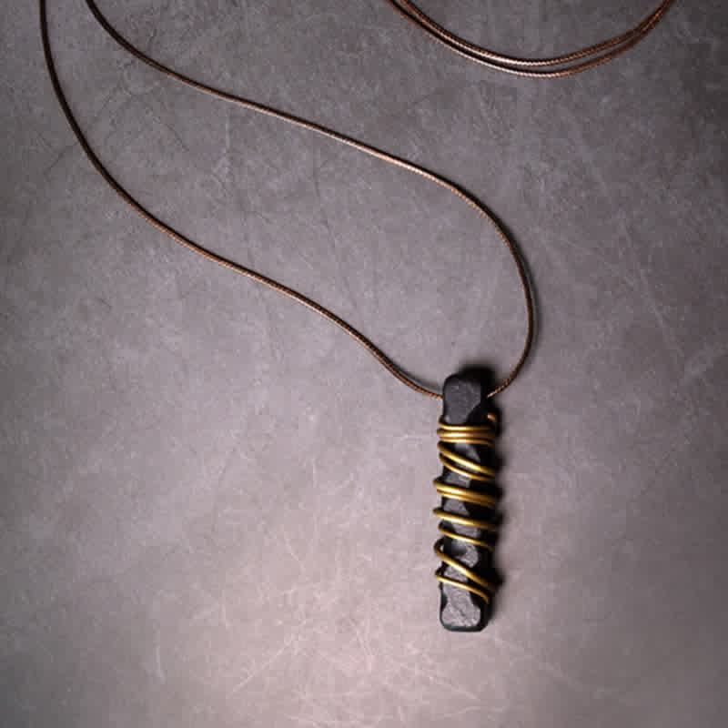 Buddha Stones、チベット産黒檀、真鍮製、バランスピースネックレスペンダント - image 2