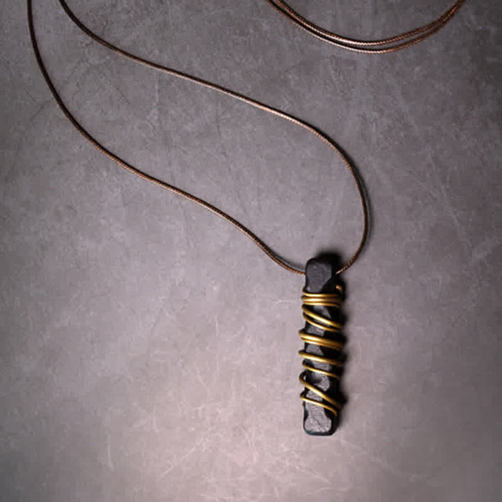 Buddha Stones、チベット産黒檀、真鍮製、バランスピースネックレスペンダント - image 2