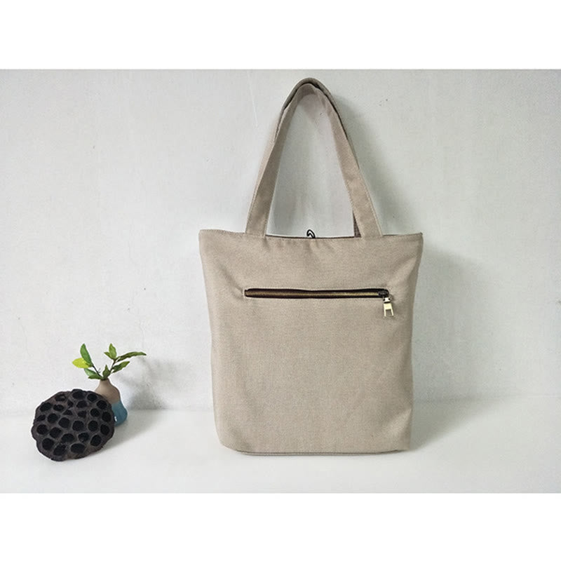 梨花 梅 桃の花 竹刺繍 キャンバス 大容量 ショルダーバッグ トートバッグ - image 45