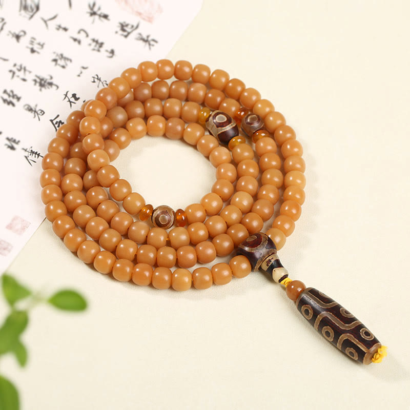Buddha Stones天然菩提樹の実 蓮の花珠 平和と調和のチャームブレスレット