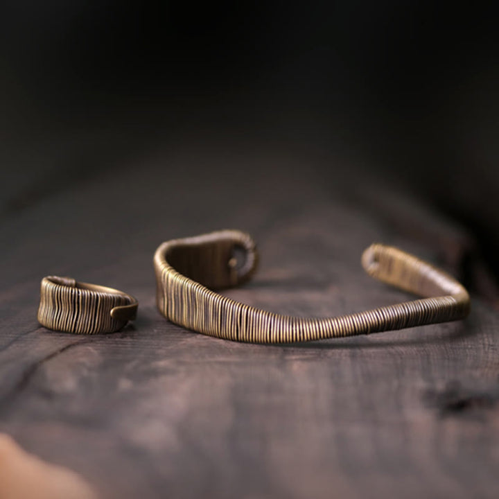 Buddha Stonesシンプルデザイン 真鍮銅 幸運 富 調節可能 カフブレスレット - image 12