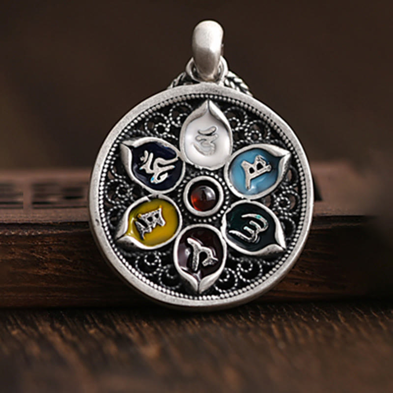 Buddha Stonesチベットオーム・マニ・パドメ・フム純度ネックレスペンダント - image 1