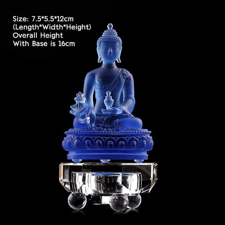 Buddha Stones薬師如来 手作り 瑠璃水晶 芸術作品 慈悲の像 自宅 オフィス 供物 装飾