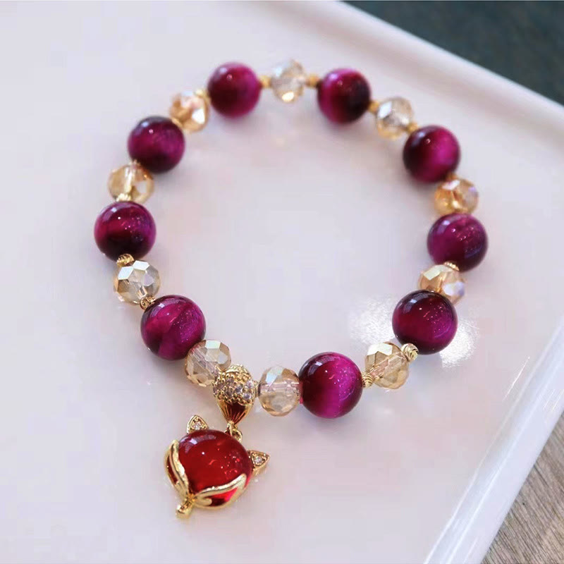 Buddha Stonesレッドタイガーアイ 貔貅 狐 守護 自信 ブレスレット - レッドタイガーアイフォックス - image 10