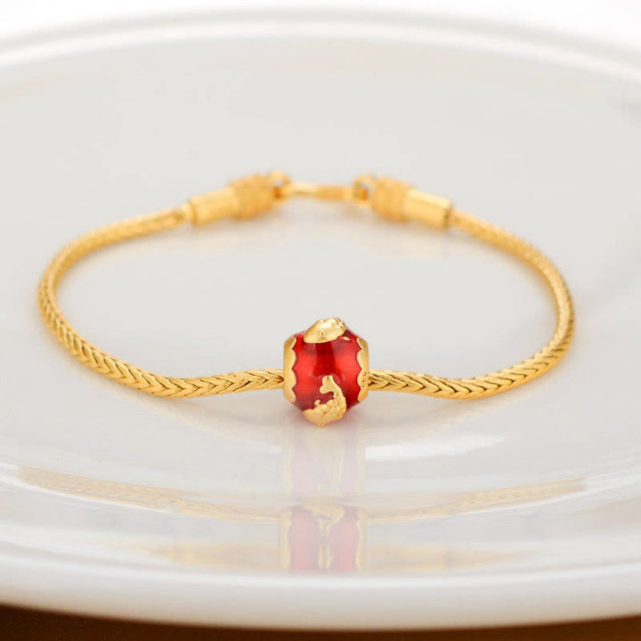 Buddha Stonesチベット 18K ゴールドオーム・マニ・パドメ・フム幸運の鯉キャラクター インゴット 銅貨 平和ブレスレット - 幸運の鯉 - image 5