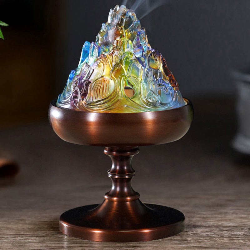 琉璃水晶山ヒーリング瞑想香炉