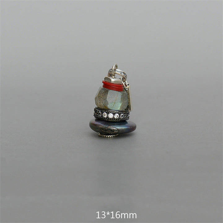 Buddha Stones禅ケアン ラブラドライト 各種クリスタル 落ち着いたペンダントネックレス