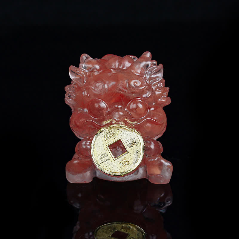 Buddha Stones手作り かわいい 貔貅 金貨 クリスタル 風水 エネルギー 富 幸運 家の装飾