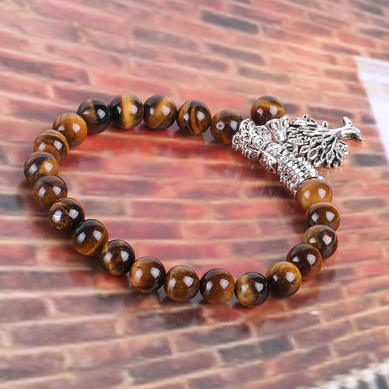 Buddha Stones天然石 生命の樹 ラッキーチャーム ストレッチブレスレット