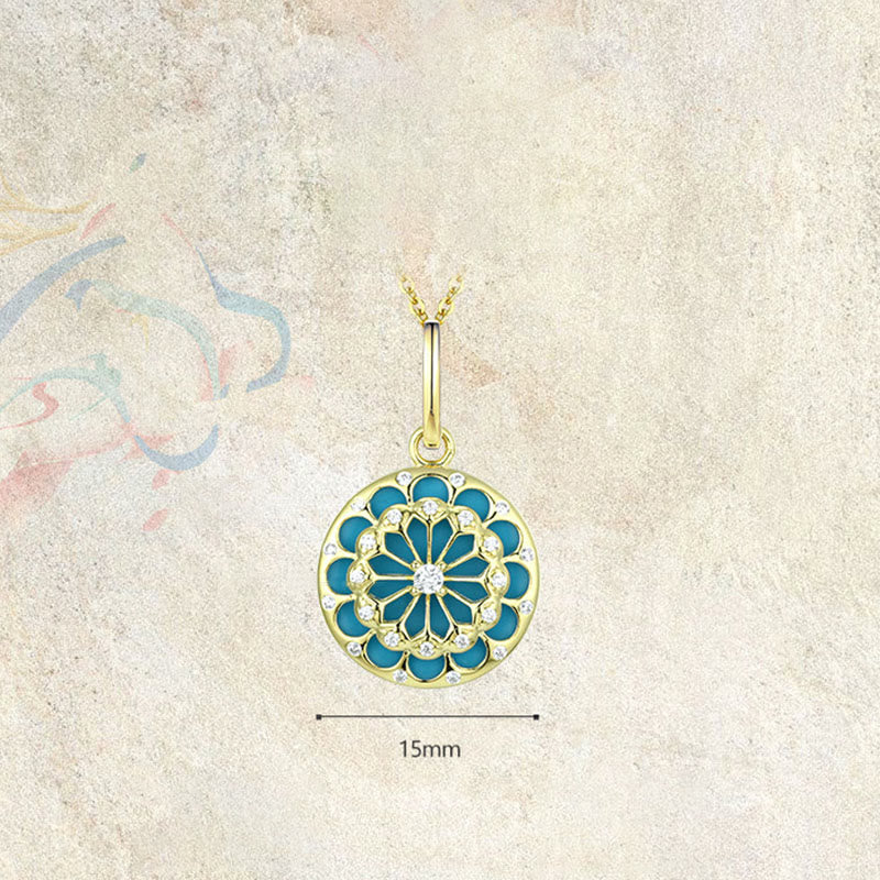 Buddha Stones925スターリングシルバー ラウンドターコイズ ジルコン 保護力 ネックレスペンダント - image 6