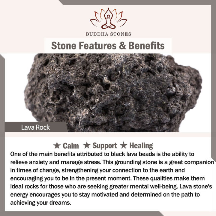 Buddha Stones 溶岩・黒檀・タイガーアイ使用 ヒーリングブレスレット