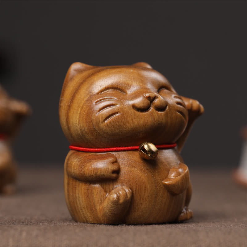 Buddha Stones緑 白檀 小型 かわいい 招き猫 平和 飾り - image 9