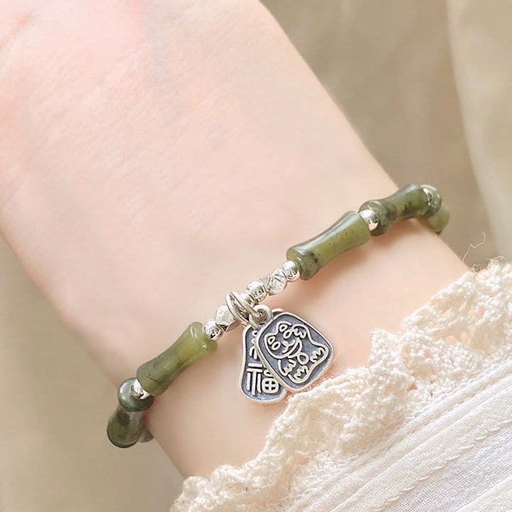 Buddha Stones925 スターリングシルバー 竹翡翠 幸運の猫福キャラクター 幸運の豊かさのブレスレット - image 13