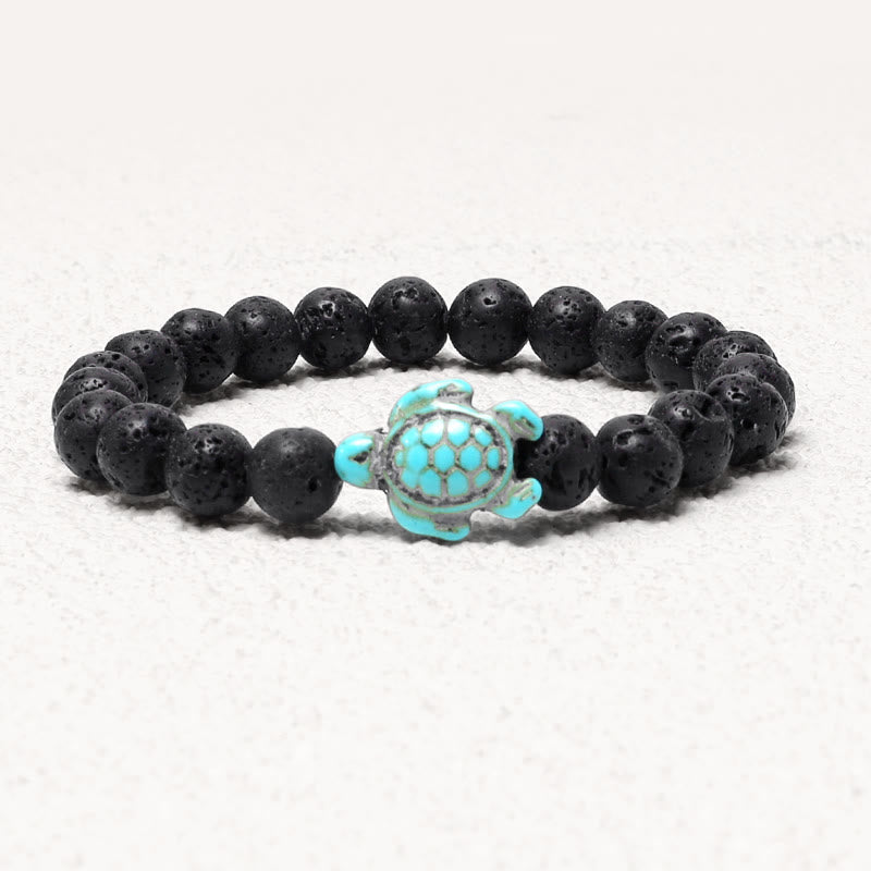 Buddha Stones天然石ウミガメターコイズ祝福ブレスレット